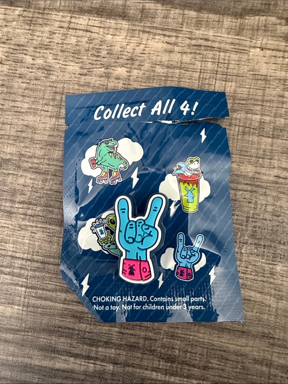 Dutch Bros Blue & Pink Rock Hand Enamel Pin